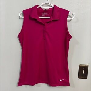 Nike Golf Dri-Fit Pink Sleeveless Polo Top medium